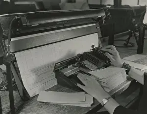 Transferring: U.S. Census worker transferring information from