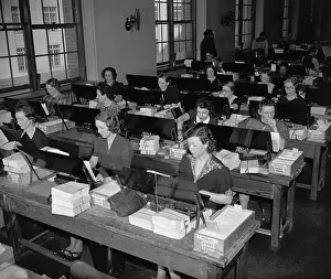 Transferring: U.S. Census workers transferring birth records