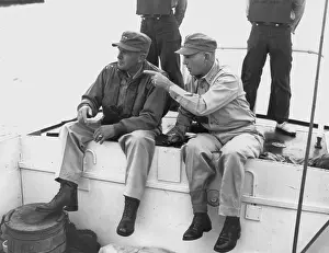 East Asia: U.S. Commanders go ashore at Inchon, Korea, aboard