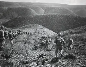 Lcgr1407: U.S. First Ranger Battalion on a speed march over