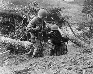 Hurtgen: U.S. Infantrymen, in the Hurtgen Forest. One soldier