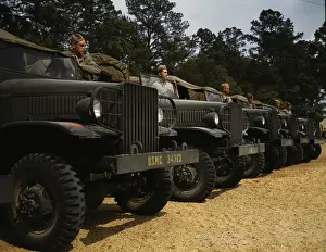 Carolina: U.S. Marine Corps trucks and men at New River