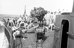 Exercising: U.S. Marine Raiders exercise on the deck of
