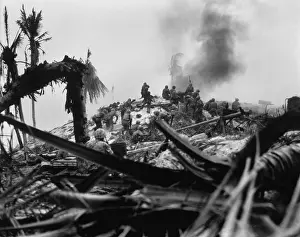 Galvanic: U.S. Marines attack a camouflaged Japanese bunker
