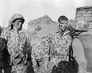 Face Paint: U.S. Marines after completing a successful mission