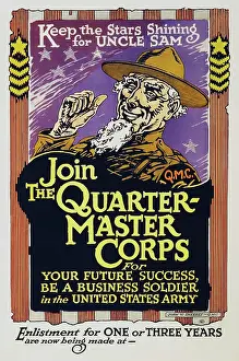 Join: U.S. military print of Uncle Sam in an ad supporting
