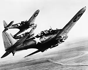 Dauntless: Three U.S. Navy Dauntless dive bombers on ?
