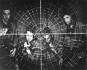 Echoes: U.S. sailors at a state of the art radar scope