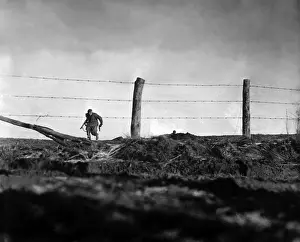 82nd: U.S. soldier on a one-man sortie, covered by a
