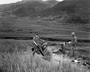 Naktong: U.S. soldiers of a 4.2 mortar crew returns enemy