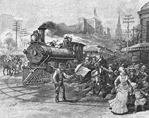 Fortunately: USA Train in Street 1885