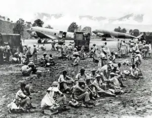 Robert Hunt Library: USAAF C-47 Dakota at Airstrip on Plain of Imphal