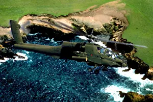 Wal003: Usaf Ah-64 Apache Helicopter Flying