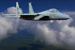Wal003: Usaf F-15 Eagle Flying Over Clouds