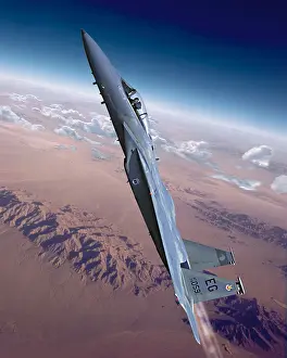 Wal003: Usaf F-15 Eagle Flying Over Desert