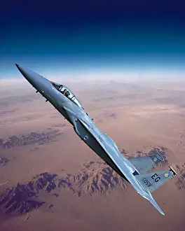 Wal003: Usaf F-15 Eagle Flying Over Desert