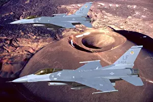 Wal003: Two Usaf F-16 Falcons Flying Over