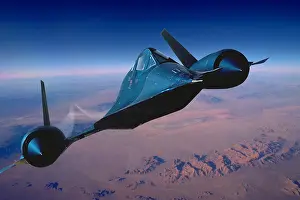 Wal003: Usaf Sr-71 Blackbird Flying Over