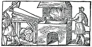 Cakes: Using bellows to increase draught in furnace for