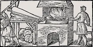 Increase: Using bellows to increase the draught in a furnace