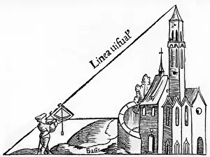 Mathematical: Using a quadrant with a plumb bob to calculate