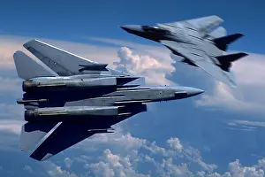 Tomcats: Two Usn F-14 Tomcats Flying Over