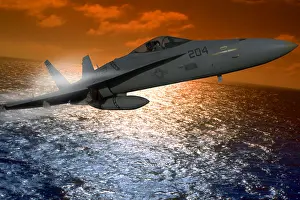 Wal003: Usn Fa-18A Hornet Flying Over