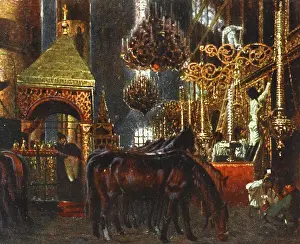 Vandalised: Uspensky Cathedral during the Great Fire of Moscow