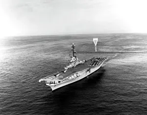 Navigating: USS Antietam during Project Strato-Lab, 1961