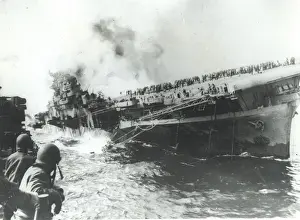 Plutonium: USS Franklin on fire in the Asian Pacific