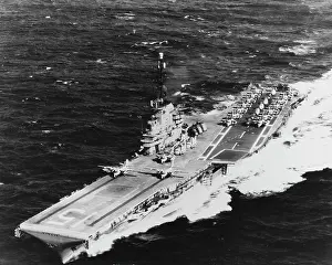 Catapult: USS Randolph underway at sea with two S2F