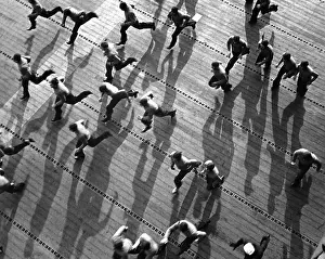 Shakedown: USS Yorktown crewmen dash to their battle stations