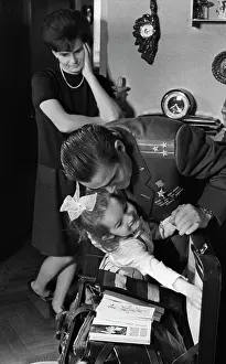Lena: USSR cosmonaut A. Nikolayev with his family