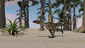 Tempskya: Utahraptor in a prehistoric environment