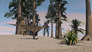 Tempskya: Utahraptor in a prehistoric environment