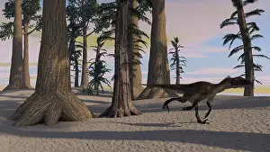Tempskya: Utahraptor in a prehistoric environment