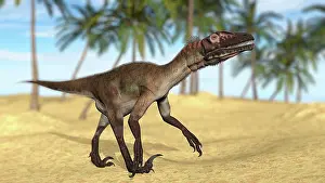 Utahraptor: Utahraptor in a prehistoric environment