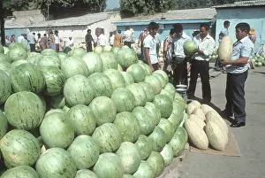 Watermelons: Uzbek market, 1978