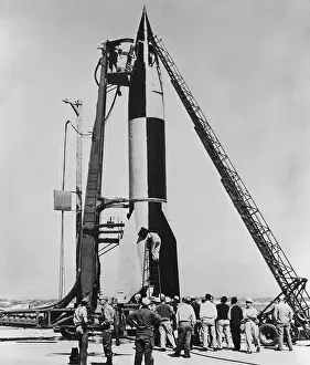 New Mexico: V-2 rocket, before launching at the U.S. Army proving