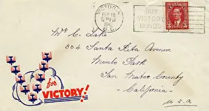 Menlo: V for Victory bomber planes, WW2 Canadian envelope