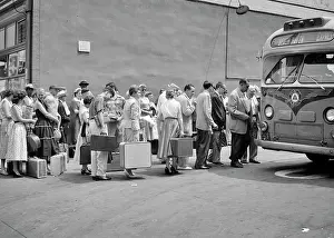 Filbert: Vacationers Boarding New Jersey Transit Bus Terminal