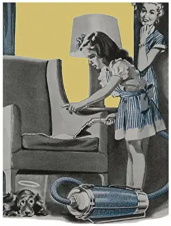 Chore: Vacuuming Child with Dog