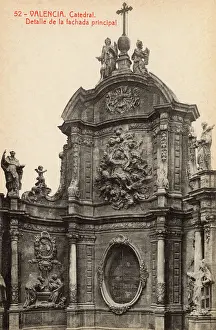 Asuncion: Valencia, Spain - Detail of the Cathedral Facade