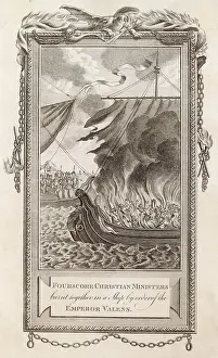 Condemns: VALENS BURNS CHRISTIANS