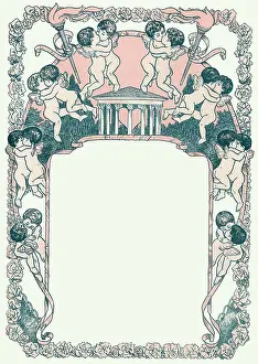 Cupid: Valentine border design with cupids