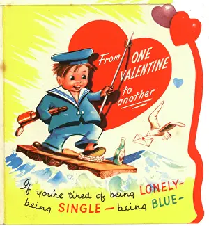 Envelope: Valentine card, sailor boy