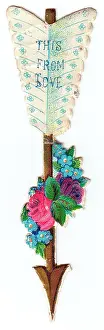 Forgetmenots: Valentine card in the shape of an arrow