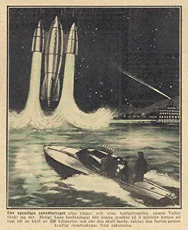 Munchen: Valier rocket launch from water