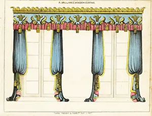 Valance: A vallance window curtain, Regency style