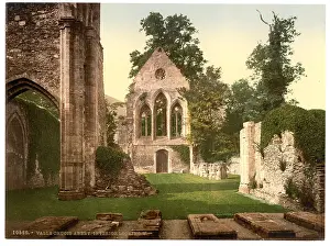 Valle: Valle Crucis Abbey, interior looking west, Llangollen, Wales
